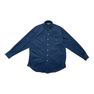 Ralph Lauren Button Down Shirt, Navy, Size Large